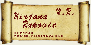Mirjana Rapović vizit kartica